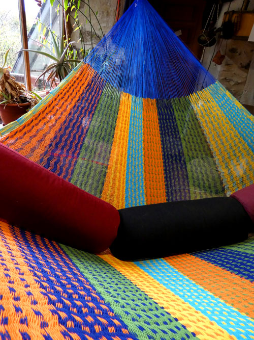 Hamac Matrimonial «coton» Bleu 6M251005 détail hamac mexicain matrimonial coton