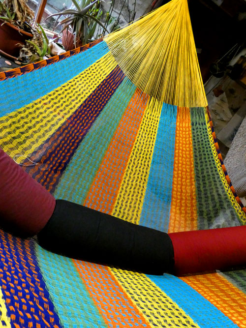 Hamac Matrimonial «coton» Jaune 6M251044 détail hamac mexicain coton