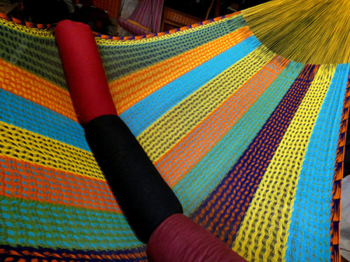 Hamac Matrimonial «coton» Jaune 6M251044 hamac mexicain artisanal en tissu