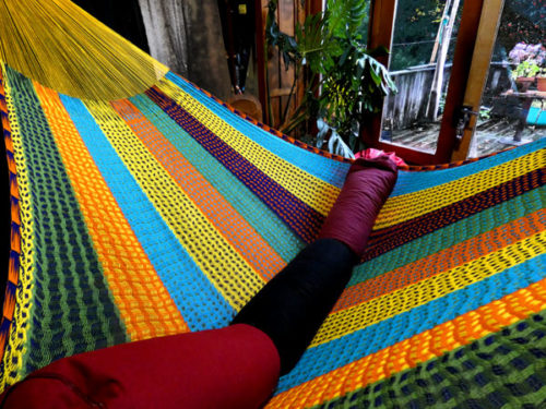 Hamac Matrimonial «coton» Jaune 6M251044 hamac mexicain artisanal en tissu