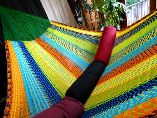 hamac mexicain artisanal en tissu