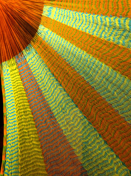 Hamac double «coton» orange 4M251225 détail tissage hamac mexicain traditionnel