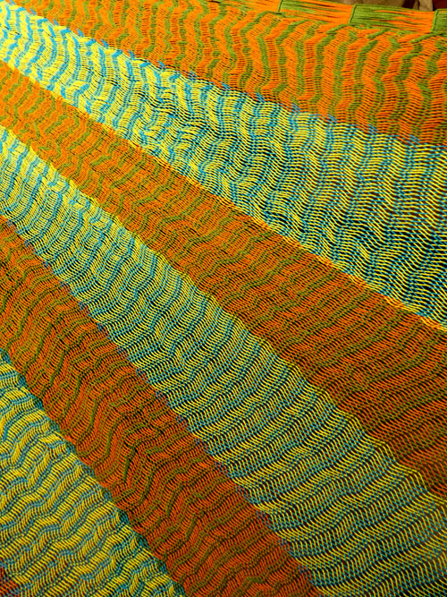 Hamac double «coton» orange 4M251225 détail tissage hamac mexicain traditionnel