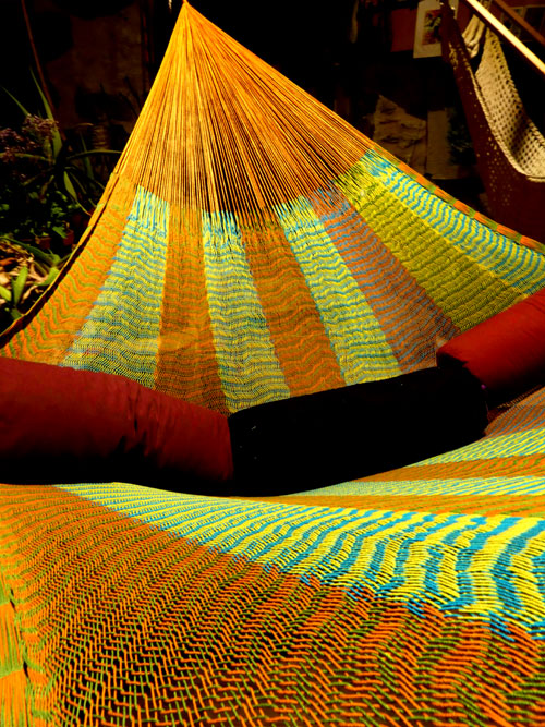 Hamac double «coton» orange 4M251225 hamac double mexicain traditionnel en coton