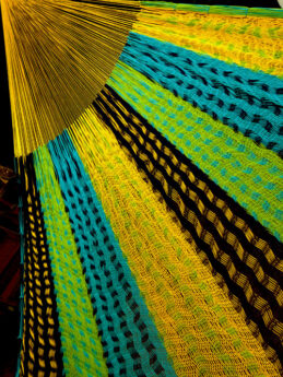 détail tissage hamac double filet coton traditionnel mexicain