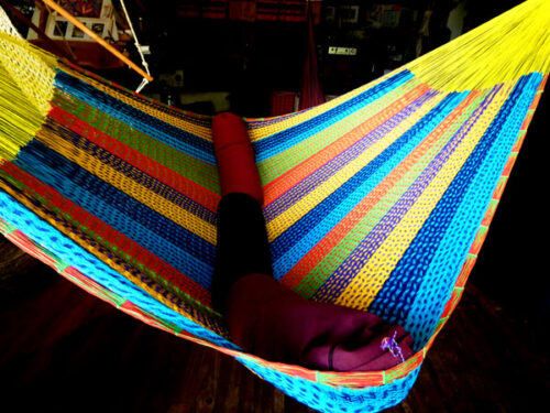 hamac mexicain artisanal en tissu