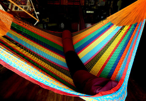 hamac mexicain artisanal en tissu