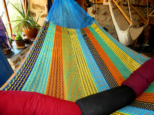 hamac mexicain artisanal en tissu