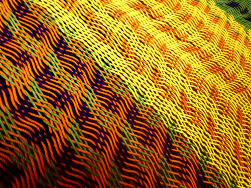 Hamac Matrimonial «coton» Jaune 6M260712 Détail tissage hamac mexicain