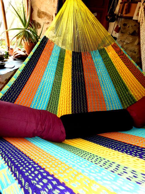 Hamac Matrimonial «coton» Jaune 6M260712 hamac mexicain matrimonial traditionnel