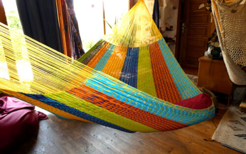 hamac mexicain artisanal en tissu