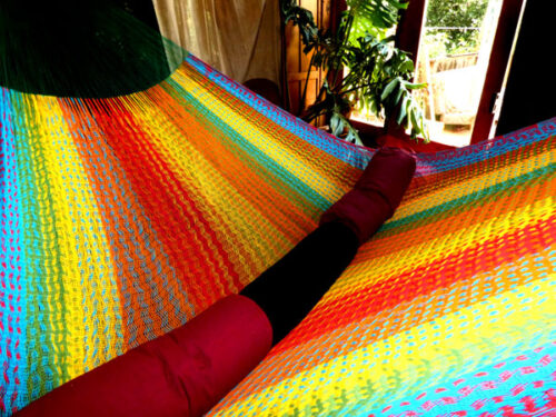 hamac mexicain artisanal en tissu