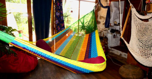 Hamac Matrimonial «coton» Vert 6M260723 hamac mexicain artisanal en tissu