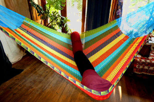 hamac mexicain artisanal en tissu