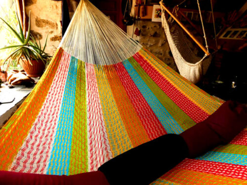 hamac mexicain artisanal en tissu