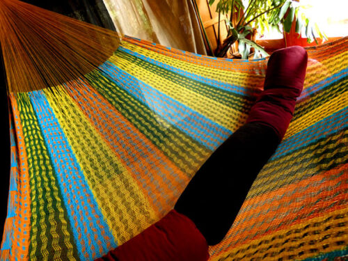 hamac mexicain artisanal en tissu