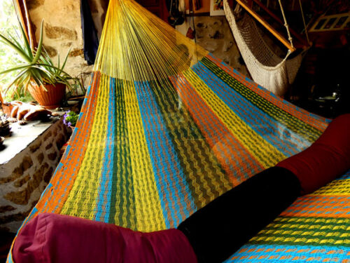 hamac mexicain artisanal en tissu