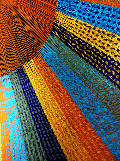 Hamac Matrimonial «coton» Orange 6M260804 détail tissage hamac mexicain