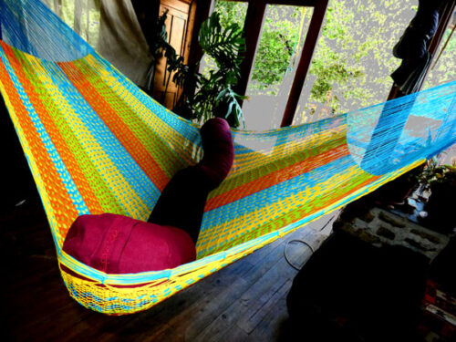 hamac mexicain artisanal en tissu