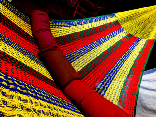 hamac mexicain artisanal en tissu