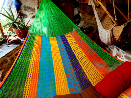 Hamac Matrimonial «coton» Vert 6M261042 hamac mexicain artisanal en tissu