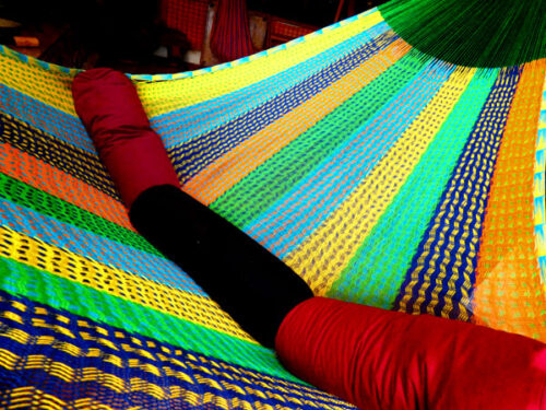 hamac mexicain artisanal en tissu