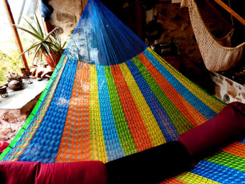 Hamac Matrimonial «synthétique» Bleu 6T261047 hamac mexicain artisanal en tissu