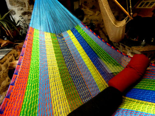 hamac mexicain artisanal en tissu