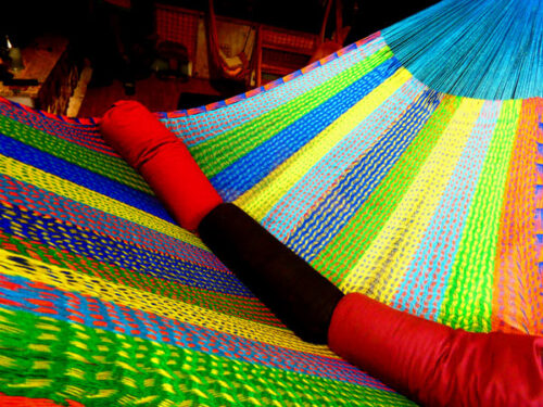hamac mexicain artisanal en tissu