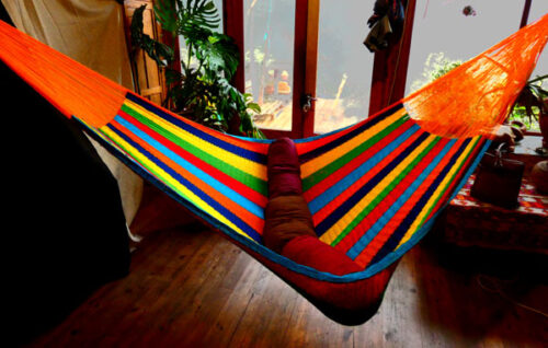 hamac mexicain artisanal en tissu