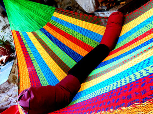 hamac mexicain artisanal en tissu