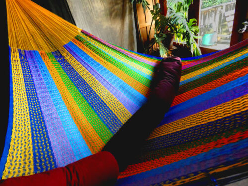 hamac mexicain artisanal en tissu