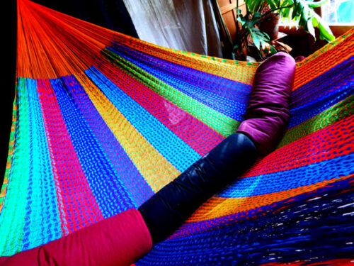 hamac mexicain artisanal en tissu
